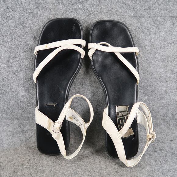 KB Company Shoes Womens 9 Sandal Strappy Block Heel Y2k 90s Open Toe Retro White - Picture 9 of 16